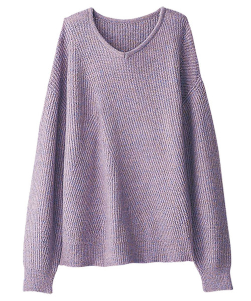 BELLUNA（ベルーナ）の「レインボースパン編地切替プルオーバー（ニット/セーター・レディース・ブルー/ピンク/ラベンダー/グリーン・XXXX-LARGE/XXX-LARGE/MEDIUM/LARGE/X-LARGE/XX-LARGE）」の4枚目の写真