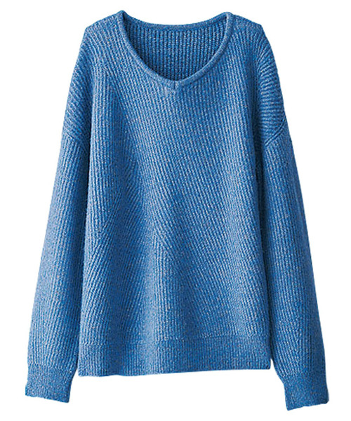 BELLUNA（ベルーナ）の「レインボースパン編地切替プルオーバー（ニット/セーター・レディース・ブルー/ピンク/ラベンダー/グリーン・XXXX-LARGE/XXX-LARGE/MEDIUM/LARGE/X-LARGE/XX-LARGE）」の3枚目の写真