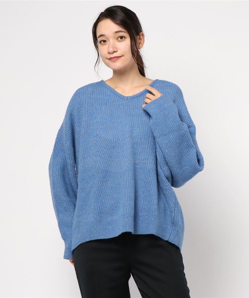 BELLUNA（ベルーナ）の「レインボースパン編地切替プルオーバー（ニット/セーター・レディース・ブルー/ピンク/ラベンダー/グリーン・XXXX-LARGE/XXX-LARGE/MEDIUM/LARGE/X-LARGE/XX-LARGE）」の7枚目の写真