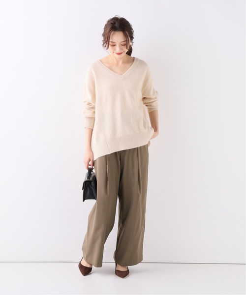 SLOBE IENA(スローブイエナ)の「ウォッシャブル T/Wサキソニーパンツ◆(その他パンツ・レディース・カーキ/ピンク/アイボリー・40/38/36)」の4枚目の写真