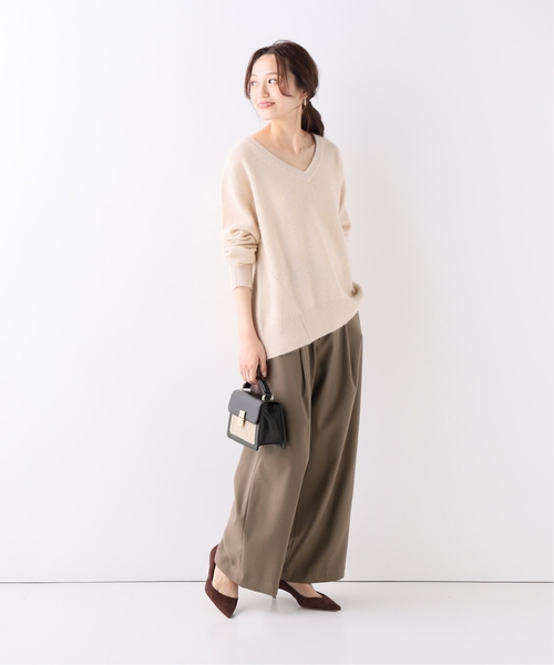 SLOBE IENA(スローブイエナ)の「ウォッシャブル T/Wサキソニーパンツ◆(その他パンツ・レディース・カーキ/ピンク/アイボリー・40/38/36)」の6枚目の写真