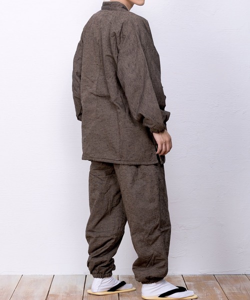 KYOETSU（キョウエツ）の「冬用フリース作務衣（着物・メンズ・ブラウン/ブルー/パープル/ブラック/グレー/ネイビー・LL/S/M/L/3L/4L）」の13枚目の写真