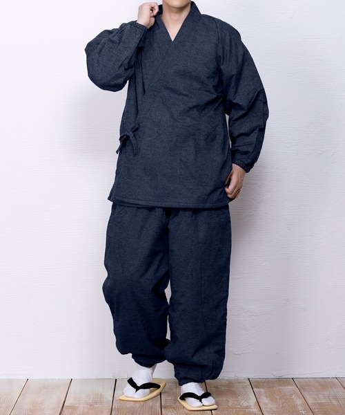 KYOETSU（キョウエツ）の「冬用フリース作務衣（着物・メンズ・ブラウン/ブルー/パープル/ブラック/グレー/ネイビー・LL/S/M/L/3L/4L）」の14枚目の写真