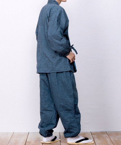 KYOETSU（キョウエツ）の「冬用フリース作務衣（着物・メンズ・ブラウン/ブルー/パープル/ブラック/グレー/ネイビー・LL/S/M/L/3L/4L）」の18枚目の写真