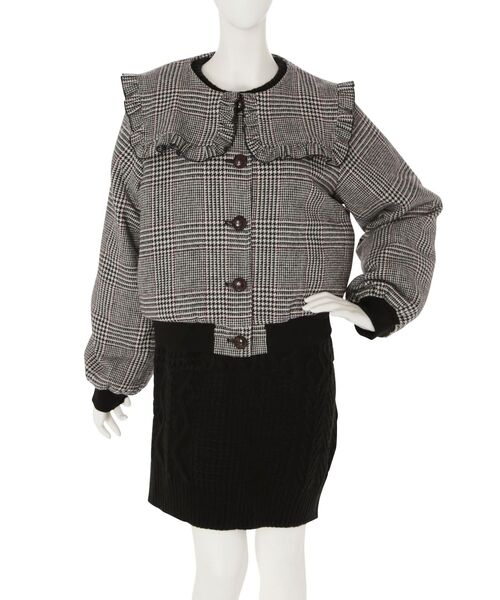 merry jenny（メリージェニー）の「チェックセーラーブルゾン（ブルゾン・レディース・ブラック/グレー・FREE）」の8枚目の写真