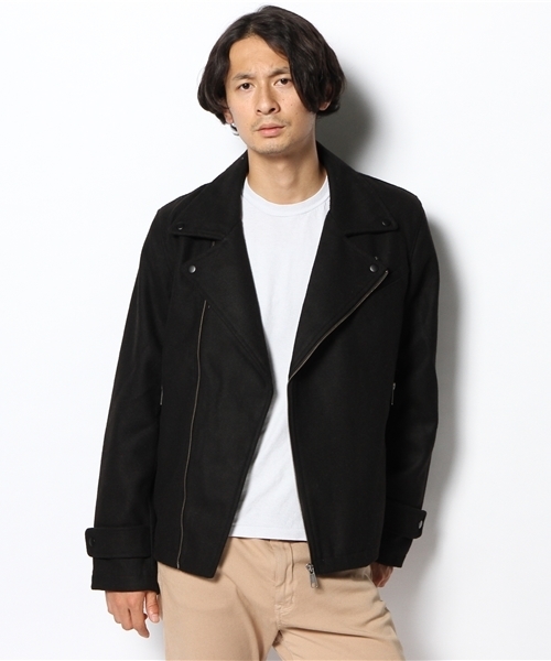 WEGO（ウィゴー）の「WEGO/ボンディングライダースジャケット（ライダースジャケット・メンズ・ブラック/レッド・LARGE/MEDIUM）」の13枚目の写真