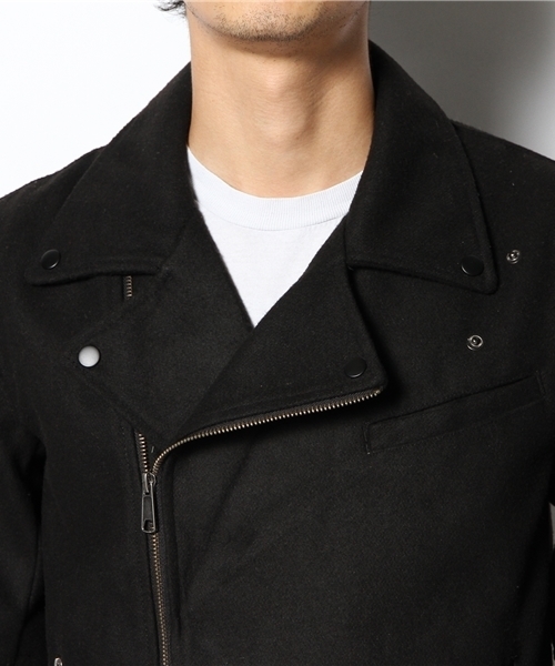 WEGO（ウィゴー）の「WEGO/ボンディングライダースジャケット（ライダースジャケット・メンズ・ブラック/レッド・LARGE/MEDIUM）」の14枚目の写真