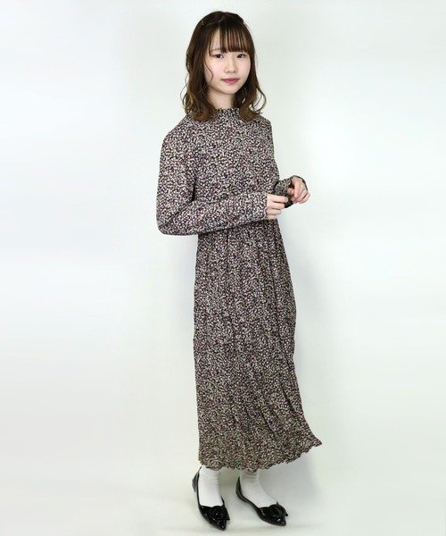 Clice de Paris(クリシェドゥパリス)の「K/スタンド花柄ワンピース(ワンピース)」|ブラック
