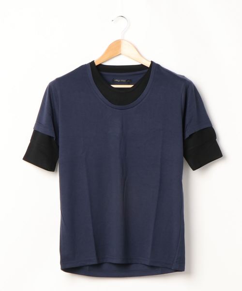 B.I.D.(ビーアイディー)の「《Bl》5分袖フェイクカットソー 無地(Tシャツ/カットソー・レディース・ホワイト/チャコールグレー/ブラック/ネイビー/スモークピンク/キャメル・LARGE/MEDIUM/X-LARGE)」の5枚目の写真