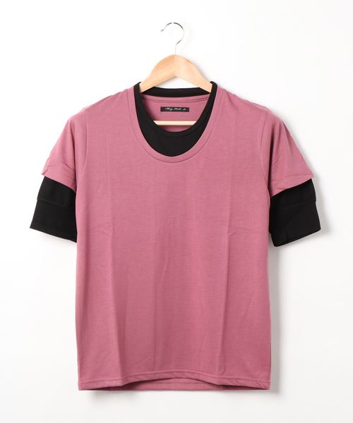 B.I.D.(ビーアイディー)の「《Bl》5分袖フェイクカットソー 無地(Tシャツ/カットソー・レディース・ホワイト/チャコールグレー/ブラック/ネイビー/スモークピンク/キャメル・LARGE/MEDIUM/X-LARGE)」の7枚目の写真