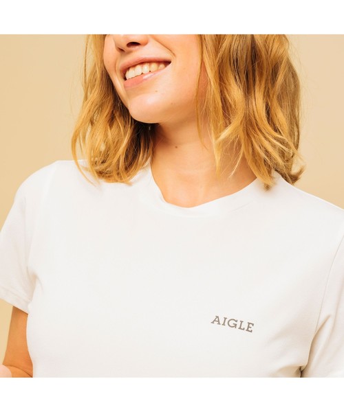 AIGLE(エーグル)の「吸水速乾 ステンダール 半袖Tシャツ(Tシャツ/カットソー・レディース・ホワイト/レッド/ダークネイビー・S/M/L)」の9枚目の写真