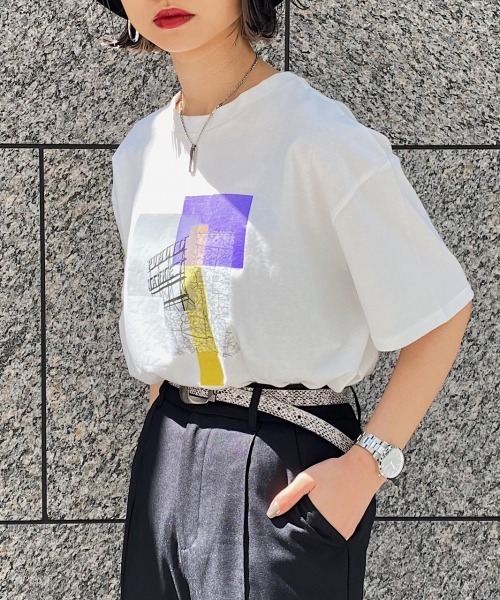 PAGEBOY（ページボーイ）の「スケルトンフォトグラフィックT（Tシャツ/カットソー・レディース・チャコールグレー/オフホワイト・FREE）」の18枚目の写真