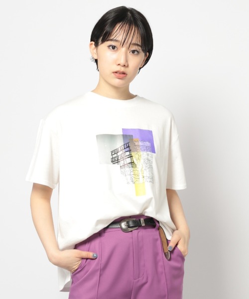 PAGEBOY（ページボーイ）の「スケルトンフォトグラフィックT（Tシャツ/カットソー・レディース・チャコールグレー/オフホワイト・FREE）」の14枚目の写真