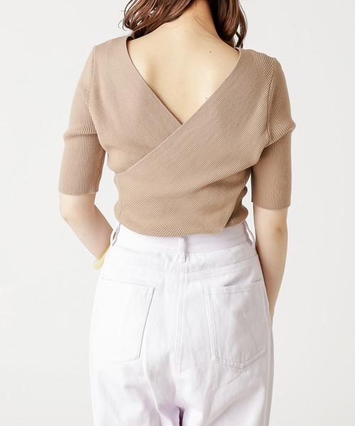 mystic（ミスティック）の「クロスリブニットプルオーバー（ニット/セーター・レディース・ブラック/ピンク/キャメル・FREE）」の6枚目の写真