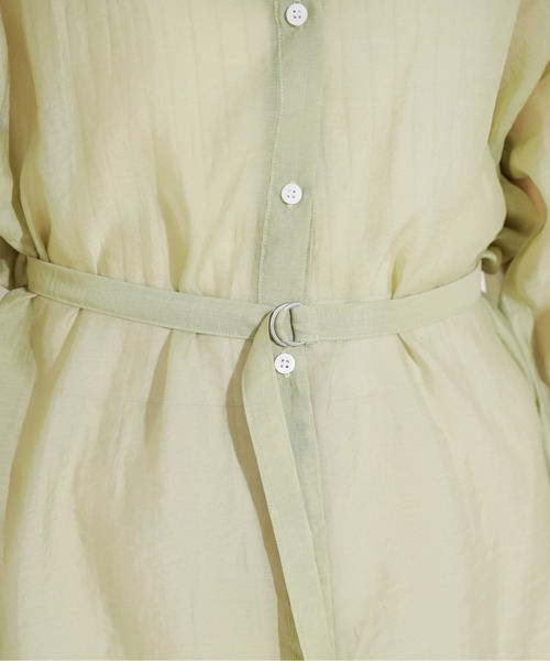 natural couture（ナチュラルクチュール）の「バンドカラーシアーロングシャツ（シャツ/ブラウス・レディース・ベージュ/オフホワイト/オレンジ/ミント・FREE）」の21枚目の写真