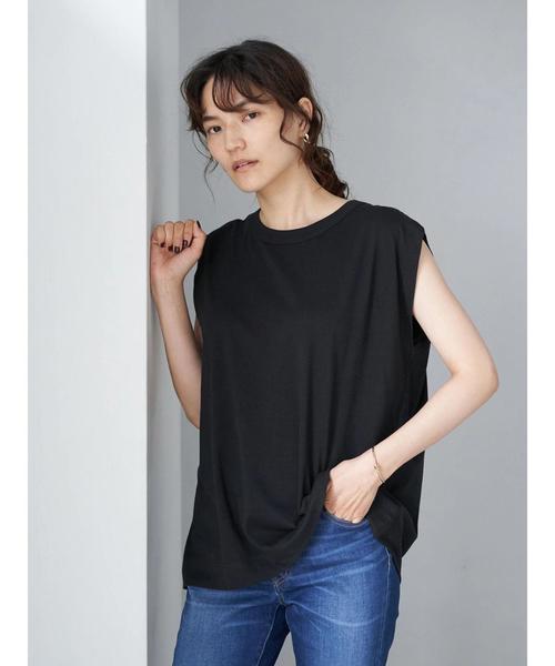 AMERICAN HOLIC(アメリカンホリック)の「ショルダータックフレンチスリーブカットプルオーバー〇 *(Tシャツ/カットソー・レディース・ブラック/ブラウン/オフホワイト/キャメル・M/L)」の3枚目の写真