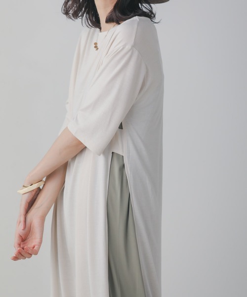 Bou Jeloud(ブージュルード)の「サイドスリットインナーセットワンピース(ワンピース・レディース・オフホワイト/ブルー・38)」の7枚目の写真