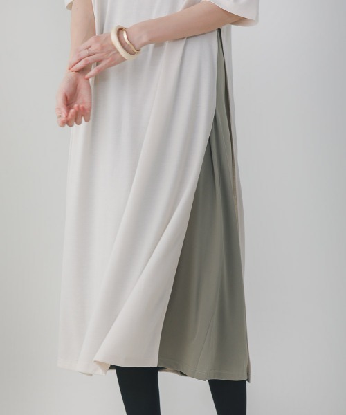 Bou Jeloud(ブージュルード)の「サイドスリットインナーセットワンピース(ワンピース・レディース・オフホワイト/ブルー・38)」の10枚目の写真