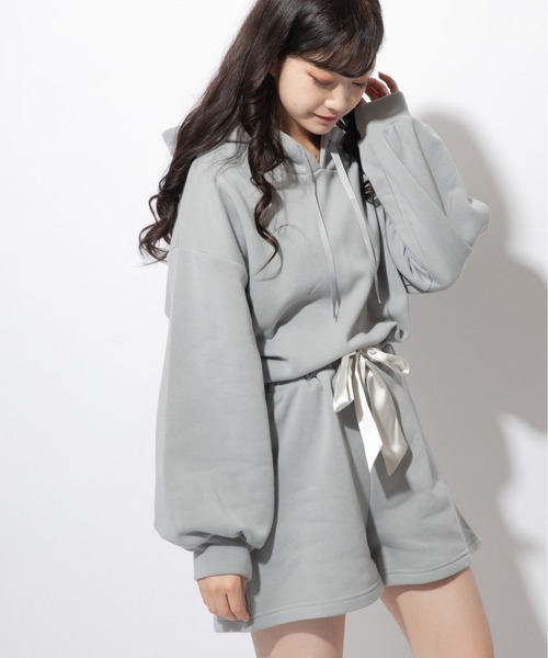 Mysa&Liina（ミーサリーナ）の「パーカー＋ショートパンツSETUP（ルームウェア/パジャマ・レディース・ベージュ/サックスブルー/グリーン/ラベンダー/ピンク/オフホワイト/ブラック/ブラウン/ピンクベージュ・M/L）」の20枚目の写真