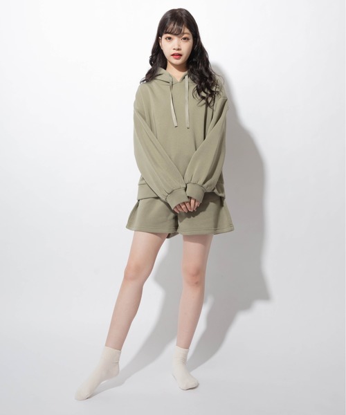 Mysa&Liina（ミーサリーナ）の「パーカー＋ショートパンツSETUP（ルームウェア/パジャマ・レディース・ベージュ/サックスブルー/グリーン/ラベンダー/ピンク/オフホワイト/ブラック/ブラウン/ピンクベージュ・M/L）」の14枚目の写真