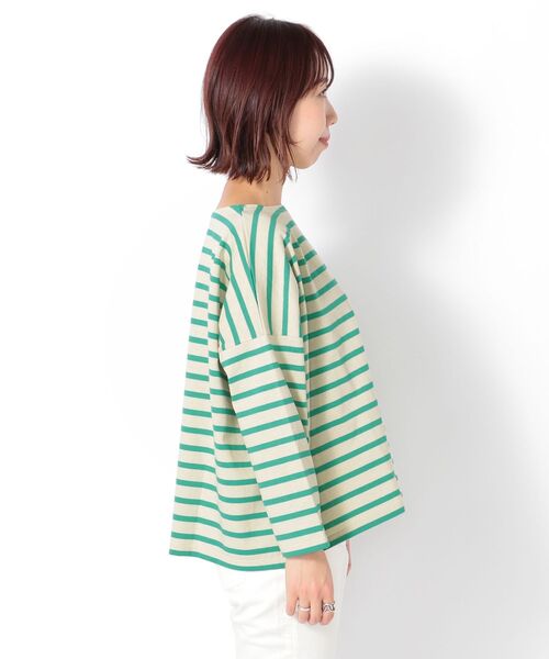 Le Minor(ルミノア)の「【SHIPS any別注】Le minor: ボーダー TEE◇(Tシャツ/カットソー・レディース・チャコールグレー/ネイビー/ピンク/グリーン・ONE SIZE)」の7枚目の写真