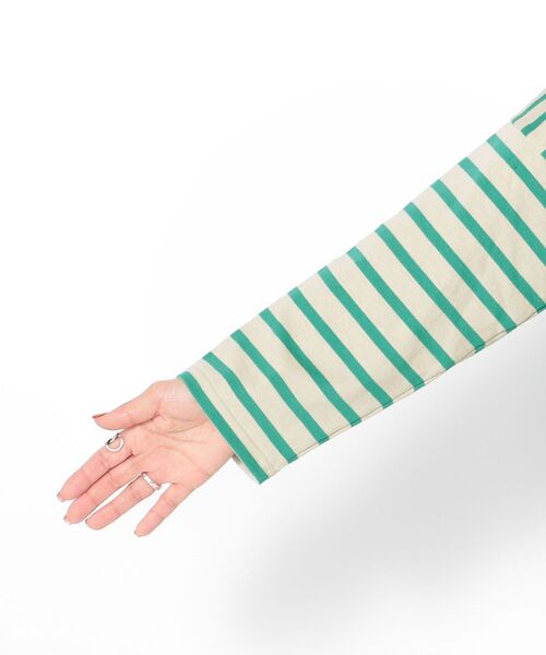 Le Minor(ルミノア)の「【SHIPS any別注】Le minor: ボーダー TEE◇(Tシャツ/カットソー・レディース・チャコールグレー/ネイビー/ピンク/グリーン・ONE SIZE)」の9枚目の写真