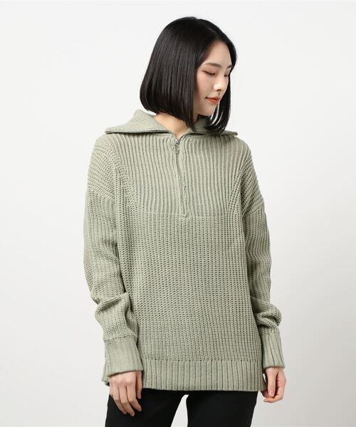 Green Parks（グリーンパークス）の「ジップアップニットプルオーバー