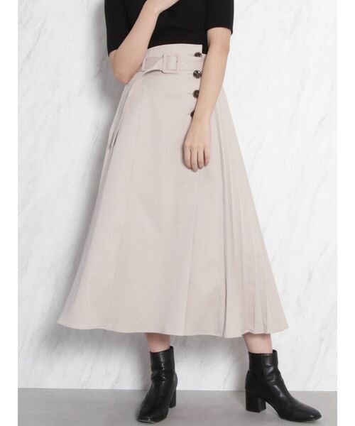 dazzlin(ダズリン)の「サイドプリーツボタンフレアスカート(スカート・レディース・ブルー/ベージュ/モカ・SMALL/MEDIUM)」の3枚目の写真