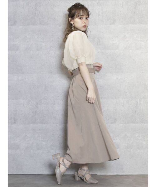 dazzlin(ダズリン)の「サイドプリーツボタンフレアスカート(スカート・レディース・ブルー/ベージュ/モカ・SMALL/MEDIUM)」の10枚目の写真