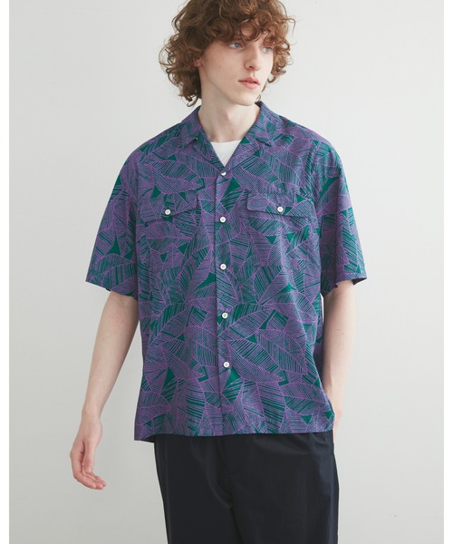 Traditional Weatherwear（トラディショナルウェザーウェア）の「OPEN COLLAR SHIRT SHORT SLEEVE WITH DOUBLE POCKET（シャツ/ブラウス・メンズ・ワインレッド/グリーン・S/M）」の2枚目の写真