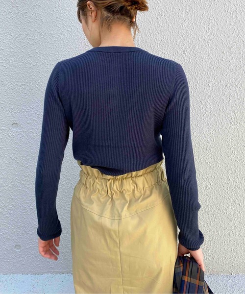 PICCIN（ピッチン）の「ヘンリーネックニット（ニット/セーター・レディース・チャコールグレー/ブラック/ベージュ・M）」の22枚目の写真