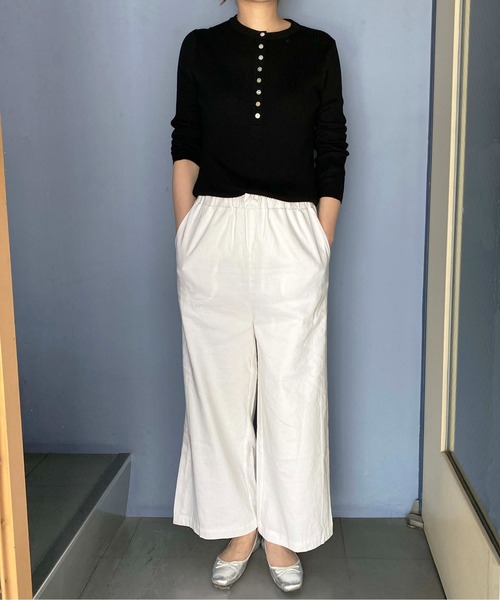 PICCIN（ピッチン）の「ヘンリーネックニット（ニット/セーター・レディース・チャコールグレー/ブラック/ベージュ・M）」の4枚目の写真