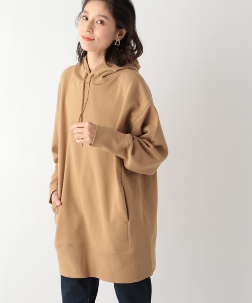 LEPSIM（レプシィム）の「軽やかチュニックパーカー 932959（パーカー・レディース・ブラック/キャメル/グレイッシュベージュ・FREE）」の3枚目の写真