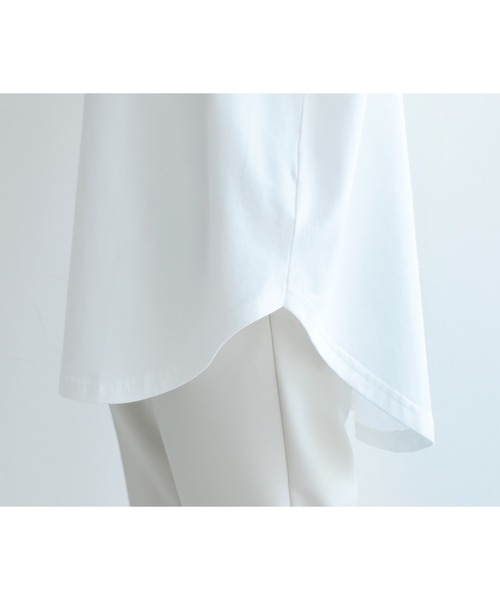 reca(レカ)の「USAコットン ボートネックロングTシャツ(Tシャツ/カットソー・レディース・ベージュ/ブラック/オフホワイト/グレイッシュベージュ・M)」の17枚目の写真