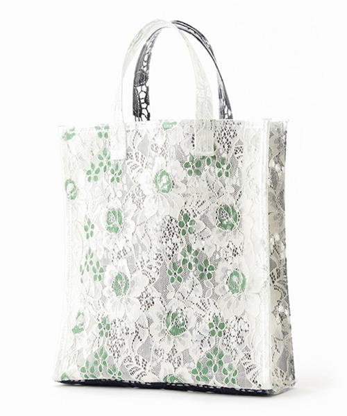 Casselini（キャセリーニ）の「レーストート（トートバッグ・レディース・アイボリー/クリーム/ブルー系その他/グリーン・FREE）」の10枚目の写真