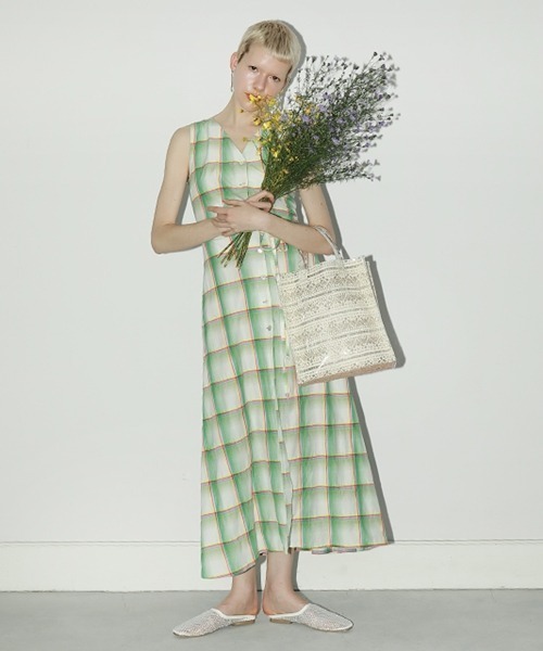 Casselini（キャセリーニ）の「レーストート（トートバッグ・レディース・アイボリー/クリーム/ブルー系その他/グリーン・FREE）」の9枚目の写真