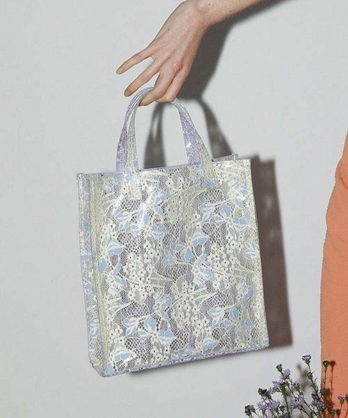 Casselini（キャセリーニ）の「レーストート（トートバッグ・レディース・アイボリー/クリーム/ブルー系その他/グリーン・FREE）」の18枚目の写真