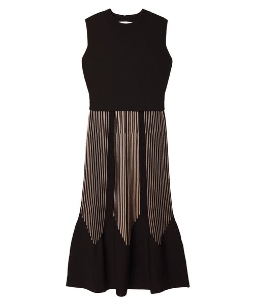 LAGUNAMOON（ラグナムーン）の「バイカラーラインニットワンピース（ワンピース・レディース・ベージュ/ブラック/ブルー・SMALL/MEDIUM）」の7枚目の写真