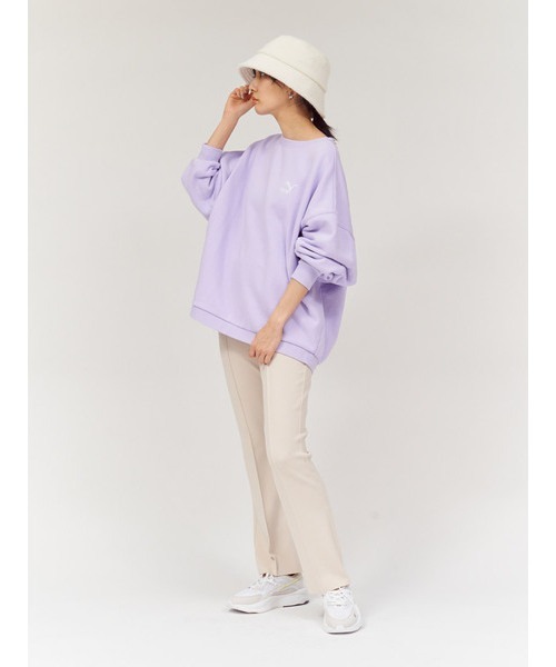 PUMA（プーマ）の「【 SNIDEL×PUMA 】クルースウェット（Tシャツ/カットソー・レディース・ホワイト/ラベンダー・FREE）」の4枚目の写真