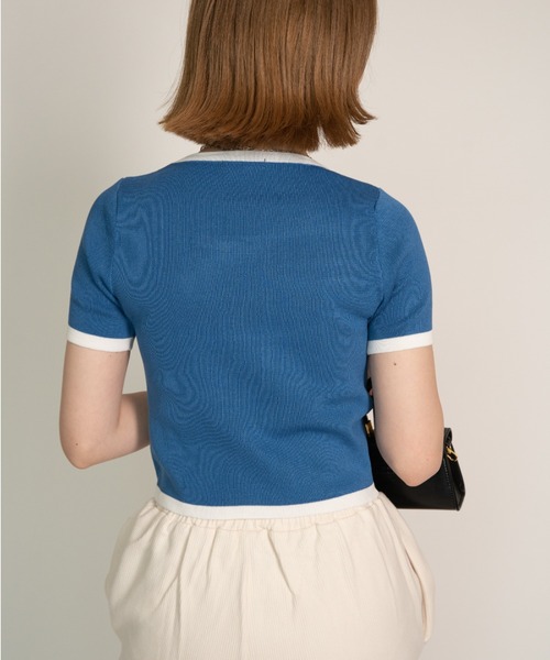 yuue' ( wear )(ユーイ)の「バイカラーライン半袖カットソー(Tシャツ/カットソー・レディース・ホワイト/ブラック/ブルー・FREE)」の8枚目の写真