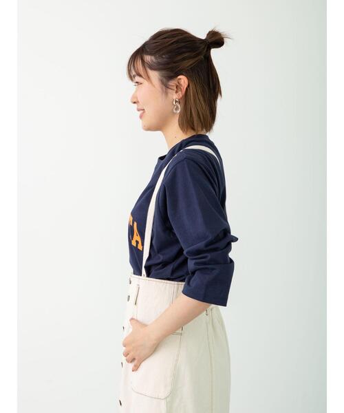 Green Parks(グリーンパークス)の「アーチロゴPtプルオーバー*(Tシャツ/カットソー・レディース・ライトグレー/ブラック/ネイビー/オフホワイト・FREE)」の16枚目の写真