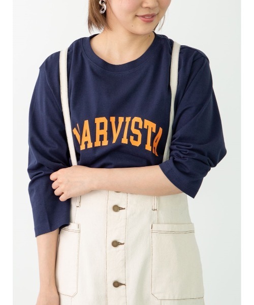 Green Parks(グリーンパークス)の「アーチロゴPtプルオーバー*(Tシャツ/カットソー・レディース・ライトグレー/ブラック/ネイビー/オフホワイト・FREE)」の4枚目の写真