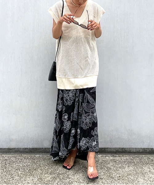 CREDONA(クレドナ)の「リバーシブルボタニカルSK(スカート・レディース・ブラック・FREE)」の19枚目の写真