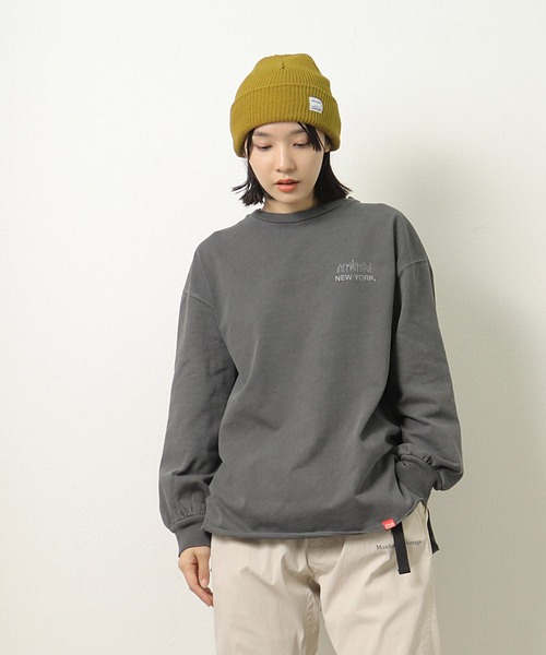 Manhattan Portage(マンハッタンポーテージ)の「【 Manhattan Portage / マンハッタンポーテージ 】 ロングスリーブ スリット プリントTシャツ 21FWMPL065 NSB(Tシャツ/カットソー・レディース・ダークブラウン/チャコール・FREE)」の10枚目の写真