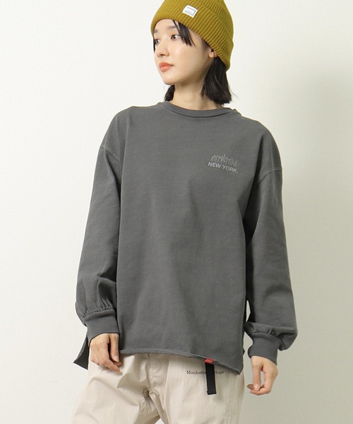 Manhattan Portage(マンハッタンポーテージ)の「【 Manhattan Portage / マンハッタンポーテージ 】 ロングスリーブ スリット プリントTシャツ 21FWMPL065 NSB(Tシャツ/カットソー・レディース・ダークブラウン/チャコール・FREE)」の9枚目の写真