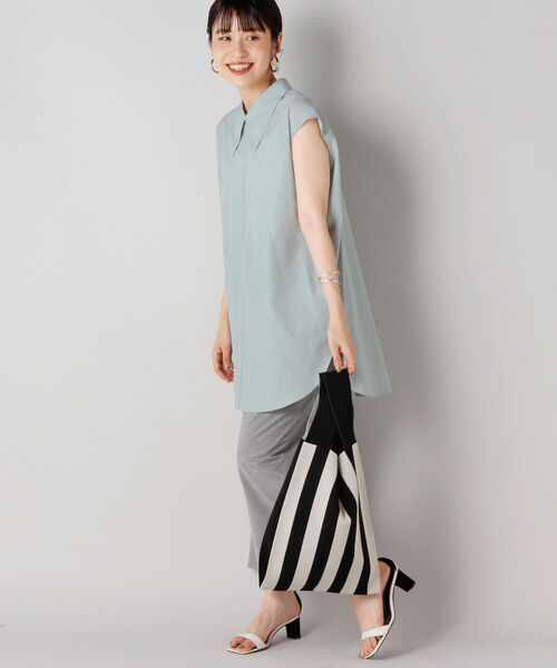 NOLLEY’S Sophi(ノーリーズソフィ)の「◇【WEB限定カラーあり】シアーノースリーブシャツ(シャツ/ブラウス・レディース・ホワイト/サックスブルー/ミント/ブラック・38/36)」の8枚目の写真