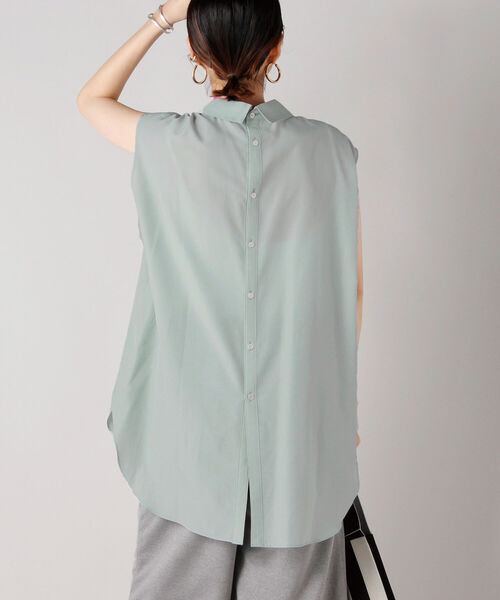 NOLLEY’S Sophi(ノーリーズソフィ)の「◇【WEB限定カラーあり】シアーノースリーブシャツ(シャツ/ブラウス・レディース・ホワイト/サックスブルー/ミント/ブラック・38/36)」の10枚目の写真