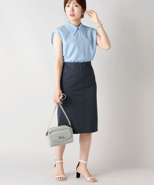 NOLLEY’S Sophi(ノーリーズソフィ)の「◇【WEB限定カラーあり】シアーノースリーブシャツ(シャツ/ブラウス・レディース・ホワイト/サックスブルー/ミント/ブラック・38/36)」の11枚目の写真