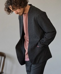 Magine | mj7939-HERRINGBONE EASY JACKET ジャケット(ノーカラージャケット)