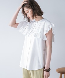 A part by | Coフリルビッグカラーノースリーブブラウス　950394(シャツ/ブラウス)